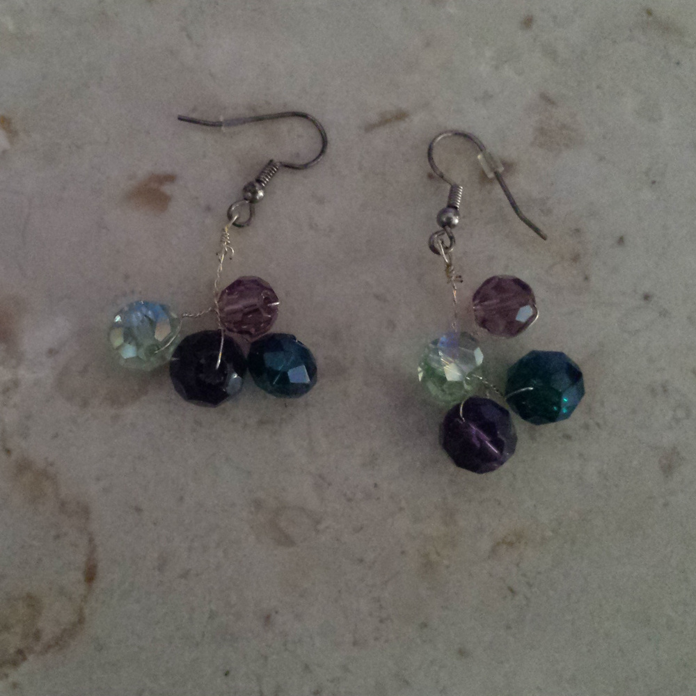 Bunched Multi-Colored Earrings